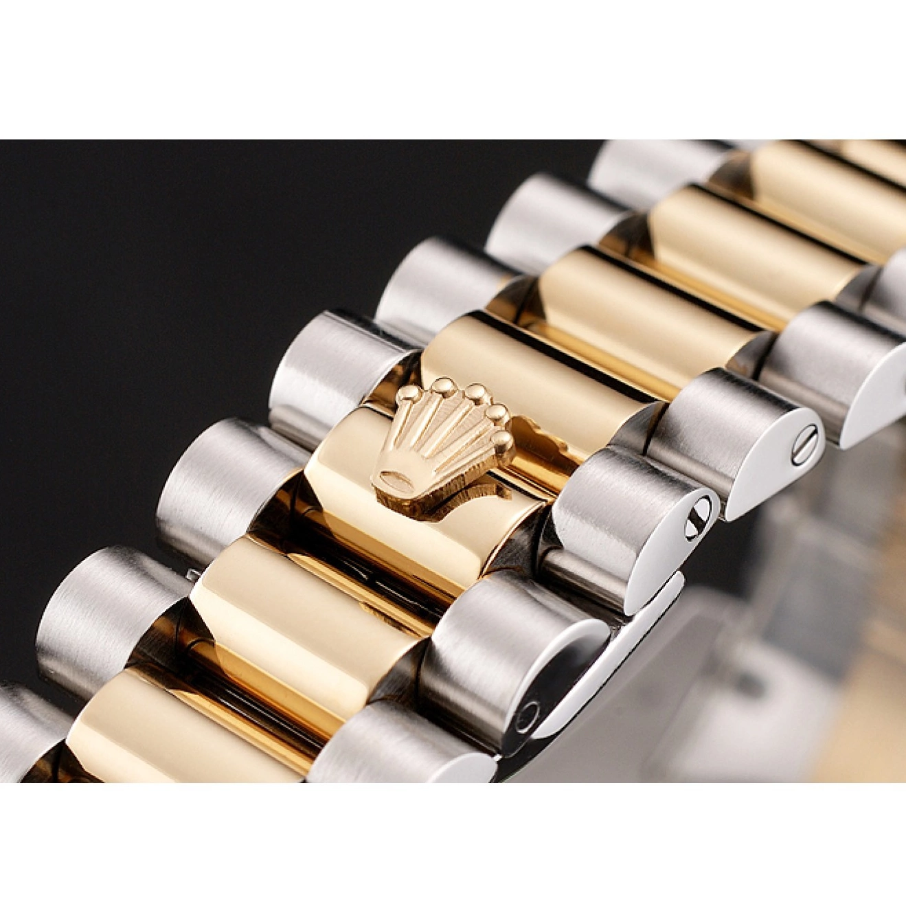 Good copy rolex watches Dial Black 1454105 Rolex Two Day-Date Rubies And Diamonds Bracelet Swiss Tone 0717